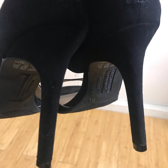 Christián Siriano shoes black cross crossed hells , black suede - Picture 7 of 12